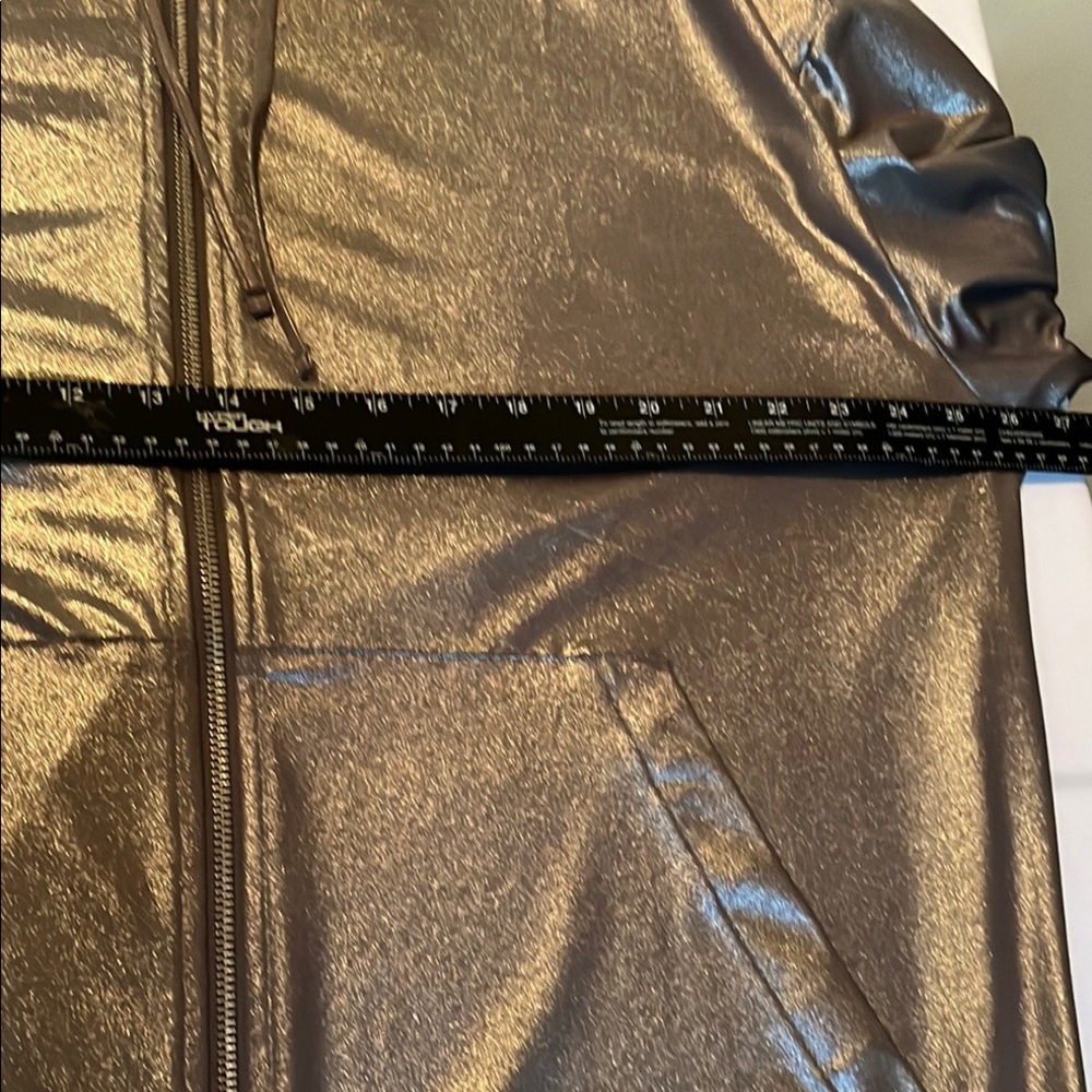 H&M ❤️ Coachella size XL Silver metallic hooded Jacket , pockets - Picture 14 of 16